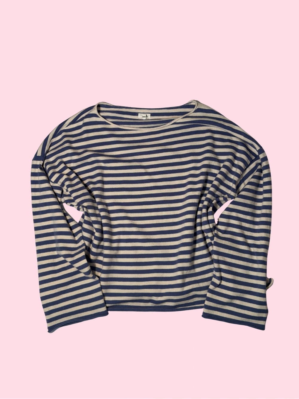 aerie Navy & Cream Striped Crewneck Sweater